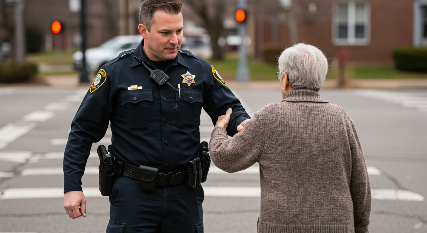 Law enforcement officer in tactical gear with Coming Soon theme